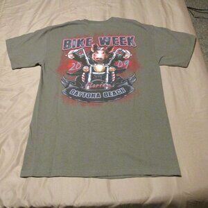 Bike Week 2009 T-Shirt from Daytona Beach - Green (Sage) - Medium
